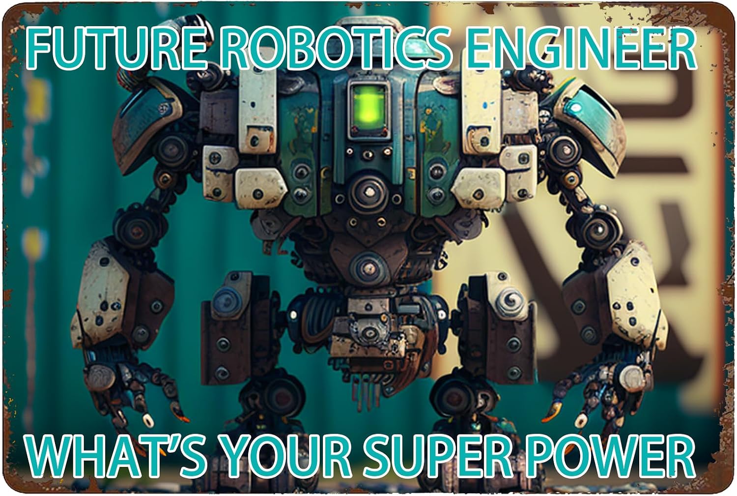 Tech Office Engineer - Robotics Engineer Metal Sign 8X12IN -