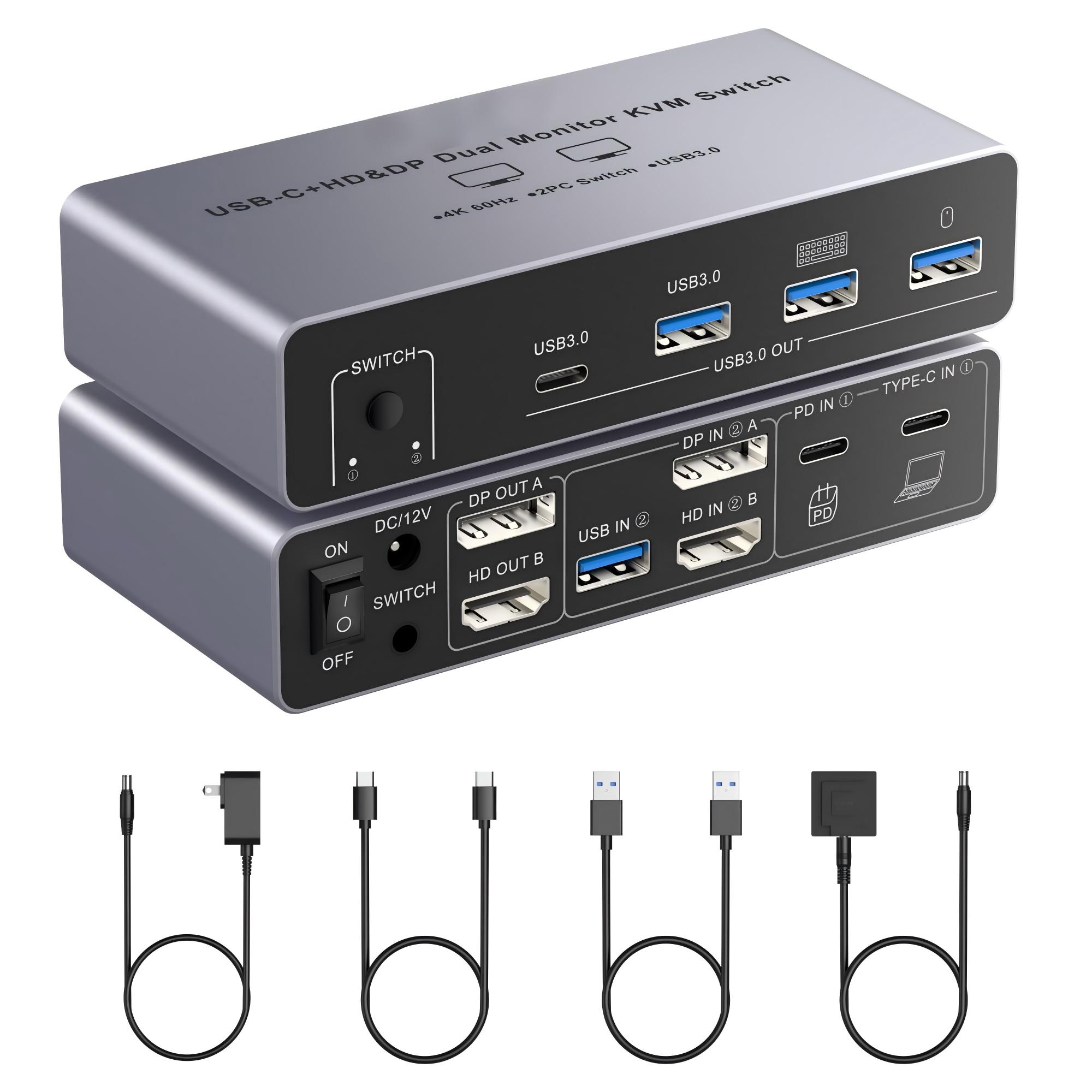 HDM DP KVM Switch 2 Monitor 2  - đánh giá và giá Kvm Switch Dual Monitor