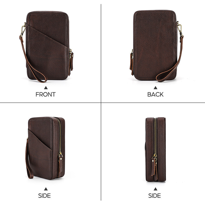 Vintage Brown Genuine Cowhide  - đánh giá và giá Office Tech Bag
