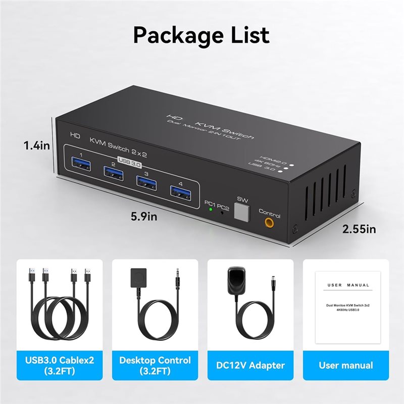 B68C -Compatible KVM Switch 2  - đánh giá và giá Kvm Switch Dual Monitor