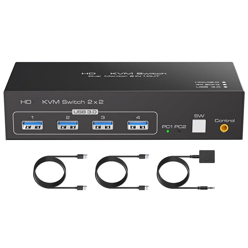 B68C -Compatible KVM Switch 2  - đánh giá và giá Kvm Switch Dual Monitor