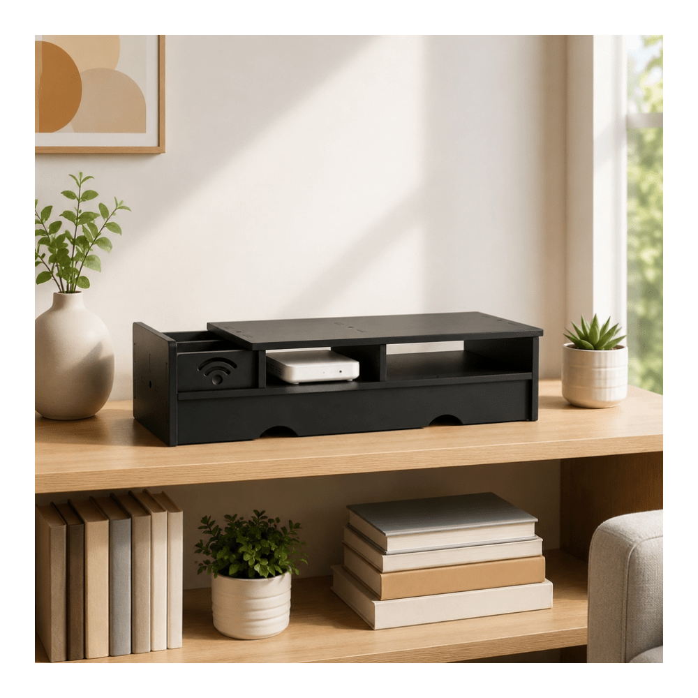 Black Matte WiFi Router Storag - đánh giá và giá Office Tech And Space