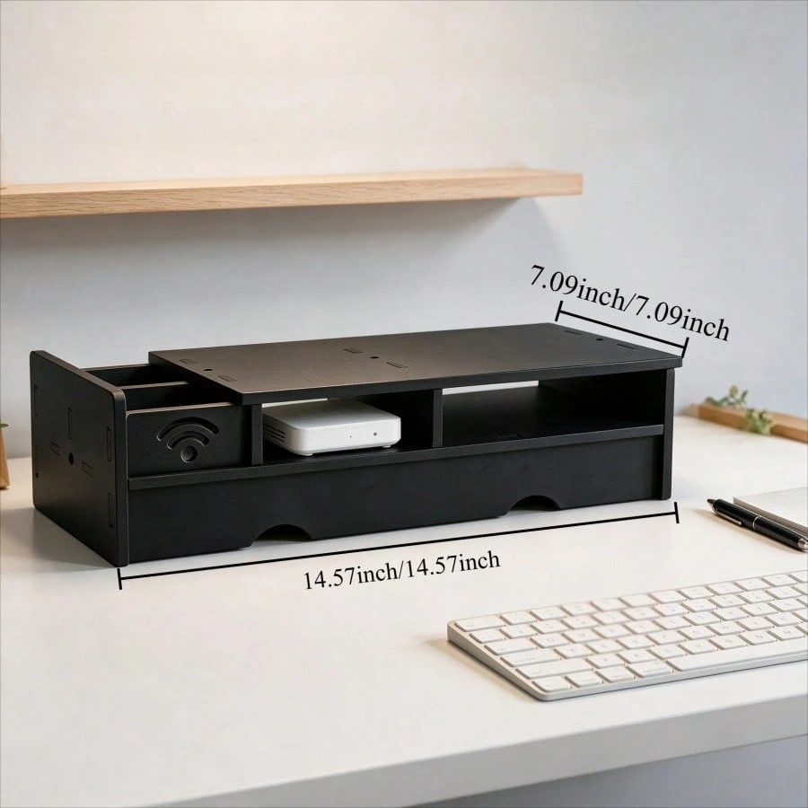 Black Matte WiFi Router Storag - đánh giá và giá Office Tech And Space