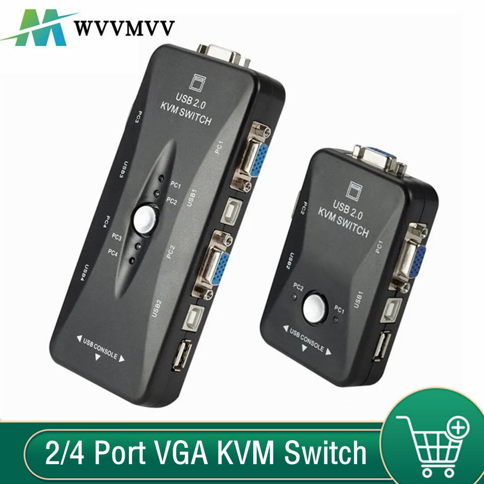 2/4 Port VGA KVM Switch 1080P  - đánh giá và giá Kvm Switch Dual Monitor